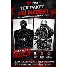Sim Avantajlı 2’li Hedef Kağıdı Seti - Taktik 111 + Gaz Maskeli Infazcı 64X90 cm Büyük Boy