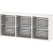 IKEA Beyaz Dayanıklı Saklama Ünitesi 99X21X30 cm Çocuk Odası Oyuncak Dolabı Düzenleyici