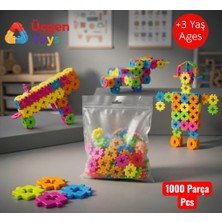 Üçgen Toys Building Blocks 1000 Parça Eğitici Yapı Taşı Seti Şeffaf Fermuarlı Torbada Paketlidir