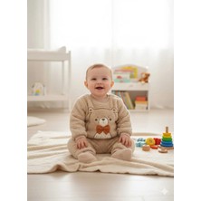 Alyakids Bebek Peluş Takım Mavi Renk Köpek Nakışlı Polar Alt Üst Takım