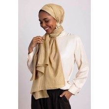 AYSHARA Aura Monogram Desenli Çift Taraflı Şal - Sarı