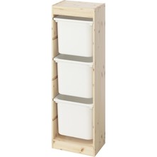 IKEA Çam Şık Saklama Ünitesi 44X30X91 cm Çocuk Odası Oyuncak Dolabı Düzenleyici