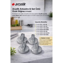 Öz Beyaz Eşya Arçelik - Ocd K 651 -Ewb -Dwb-Eb-Dwyb- Ankastre Ocak Set Üstü Düğme (4 Adet) (Orijinal Yd Parça)