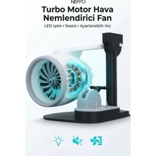 Neffo Turbo Motor Tasarımlı Hava Nemlendirici, Ayarlanabilir Hızlı, LED Işıklı Sessiz Soğutucu Fan