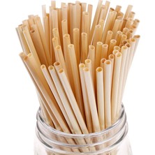 Zorlu Ekolojik Ürünler Buğday Sapı Bitki Pipet 15 cm 100 Adet Kısa Kokteyl Pipeti Ekolojik