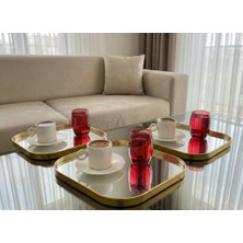 Febrini Kare Gold Sunum Tepsisi ve Duvar Aksesuarı 24X24 3 Adet