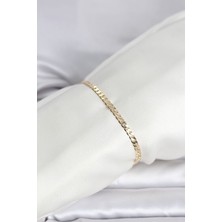 Evyora cm 14K Gold Renk Zincirli Model Kadın Bileklik