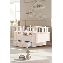 Setay Mdf Beşik, Krem Dünya Çekmeceli Büyüyen Beşik 80X130 - Krem Dünya Karyola 80X190
