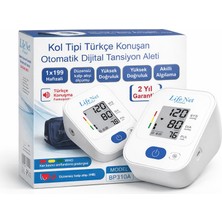 Life Net Medikal Dijital Üst Koldan Ölçer Tam Otomatik Tansiyon Aleti Türkçe Konuşan BP310AT