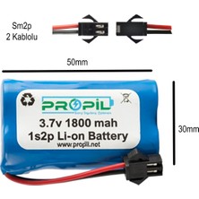 Propil 3.7V 14500 - 1800 Mah Oyuncak Pili  Full Kapasite Siyah Soket
