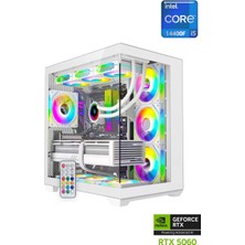 Apphirex Prime 54W I5-14400F 16GB Ram 1tb M2 SSD RTX5060 240MM Sıvı Soğutmalı Beyaz Masaüstü Oyuncu Bilgisayarı