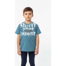 Toontoy Erkek Çocuk Bisiklet Yaka Kısa Kollu Baskılı Tişört 24991