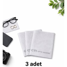 Optic Plus Gözlük Temizleme Bezi Microfiber Bez 15X18 cm 3 Adet Gri