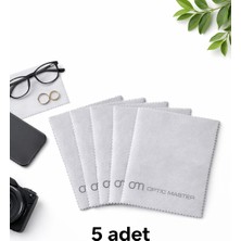 Optic Plus Gözlük Temizleme Bezi Microfiber Bez 15X18 cm 5 Adet Gri