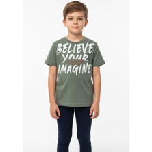 Toontoy Erkek Çocuk Bisiklet Yaka Kısa Kollu Baskılı Tişört 24991