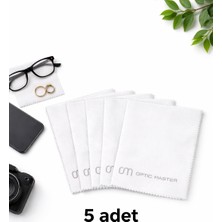 Optic Plus Gözlük Temizleme Bezi Microfiber Bez 15X18 cm 5 Adet Beyaz