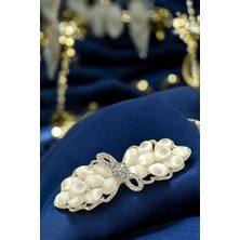 RALBAX Nolana El Yapımı Inci Saç Tokası- Düğün Nişan Davet Mezuniyet Özel Gün Kristal Zarif Kadın Aksesuarı