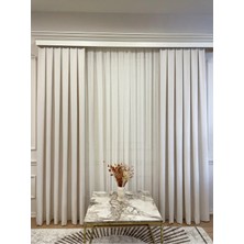 Assina Keten Kumaş Krem 1/2.5  Normal  Pile Kalın Tek Kanat Fon Perde