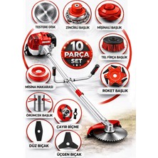 Dragro German Drg-10 + Yan Tipi Benzinli Ot Çalı Çim Biçme Tırpanı + Full Set Hediyeli