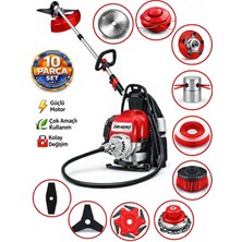Dragro German Drg-10 + Sırt Tipi Benzinli Ot Çalı Çim Biçme Tırpanı + Full Set Hediyeli