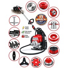 Dragro German Drg-13 + Sırt Tipi Benzinli Ot Çalı Çim Biçme Tırpanı + Full Set Hediyeli