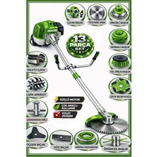 Dragro German Drg-13 + Yan Tipi Benzinli Ot Çalı Çim Biçme Tırpanı + Full Set Hediyeli + Çift Çapa