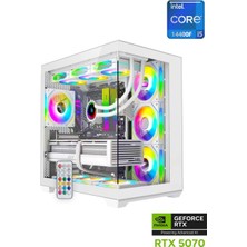 Apphirex Prime 47W I5-14400F 32GB Ddr5 Ram 1tb M2 SSD RTX5070 12GB 240MM Sıvı Soğutmalı Beyaz Masaüstü Oyuncu Bilgisayarı