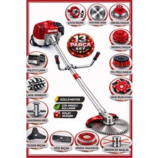 Dragro German Drg-13 + Yan Tipi Benzinli Ot Çalı Çim Biçme Tırpanı + Full Set Hediyeli + Çift Çapa