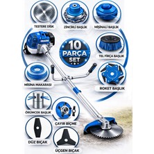 Dragro German Drg-10 + Yan Tipi Benzinli Ot Çalı Çim Biçme Tırpanı + Full Set Hediyeli