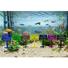 Baskıhomed - Akvaryum Dekoru 7'li Tabela Set-Akvaryum Balık Dekor-Balık Tutmak Yasak