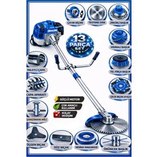 Dragro German Drg-13 + Yan Tipi Benzinli Ot Çalı Çim Biçme Tırpanı + Full Set Hediyeli + Çift Çapa
