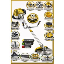 Dragro German Drg-13 + Yan Tipi Benzinli Ot Çalı Çim Biçme Tırpanı + Full Set Hediyeli + Çift Çapa