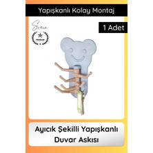 Svein #askı Sevimli Ayıcık Şekilli Yapışkanlı Duvar Askısı Organizer Çok Amaçlı Fonksiyonel Pratik