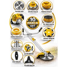 Dragro German Drg-10 + Yan Tipi Benzinli Ot Çalı Çim Biçme Tırpanı + Full Set Hediyeli