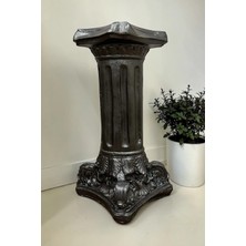 Libre Design Dekoratif 53 cm Metalik Siyah Roma Sütunu Antik Obje Ev Balkon Bahçe Dekorasyon Heykel