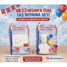El Yapımı 23 Nisan Çocuk Aktivite Seti Taş Boyama Eğlenceli Hobi