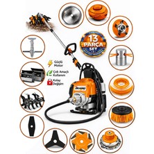 Dragro German Drg-13 + Sırt Tipi Benzinli Ot Çalı Çim Biçme Tırpanı + Full Set Hediyeli