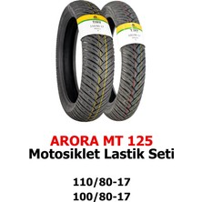 TDT Tyres Arora MT125 Motosiklet Lastiği 110/80-17 Tl ve 100/80-17 Tl Missile Dubleks Set