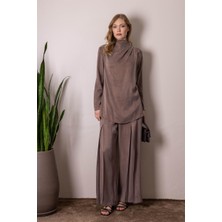 Eskişehir Mağazacılık MA24.48 Merve Moodbasic Kristal Boncyuklu Bol Pantolonlu Takım