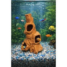 Baskıhomed -Akvaryum Süsü Mağara Dekor Kaya Oyuk Dekoru Balık Saklanma Alanı