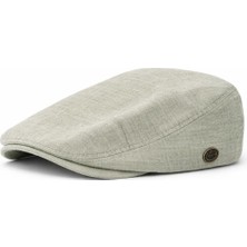 Aydın Şapkacınız Keten London Kasket Standart Beden Arkası Lastikli