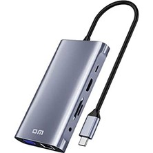 Dm CHB055 Type-C To HDMI VGA Ethernet 3*usb 3.0 Aux Pd Tf Sd Kart Okuyucu Dönüştürücü