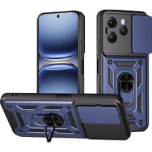 Gpack Tecno Spark 40 4g Kılıf Pars Sürgülü Vega Yüzüklü Sert Silikon Lacivert