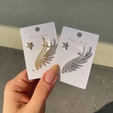 Merve Takı Altın Kaplama Kanatlı Yıldız Kıkırdak Küpe