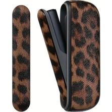 Kılıf Sipariş Iqos Iluma / I Iluma Ile Uyumlu Koyu Leopar Desenlı Kılıf