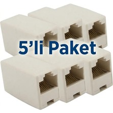 Zey Alfais 4438 Cat5 Cat6 Uzatma RJ45 Kablo Ekleyici 5 li Paket Yüksek Performanslı Bağlantı