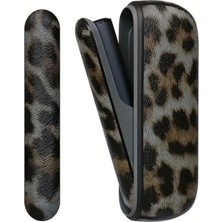 Kılıf Sipariş Iqos Iluma / I Iluma Ile Uyumlu Koyu Siyah Leopar Desenlı Kılıf