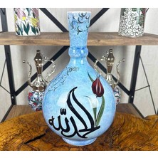 Çini Evi Lale Detaylı Allah Lafzı – Iznik Çini Vazo