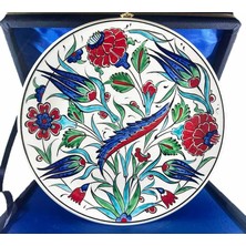 Çini Evi Geleneksel Hediye Rüzgarlı Bahçe Desenli Iznik Çini Tabak