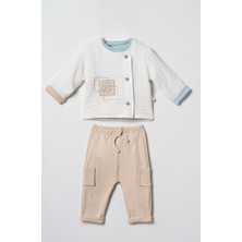 CiccimBaby Ciccim Baby 3lü Takım Hırkalı Hello Summer Ekru